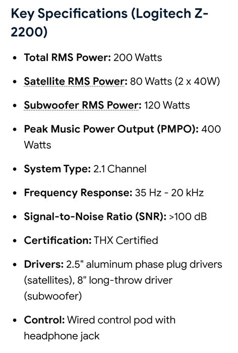 Logitech Z 2200 - incintă și amplificare