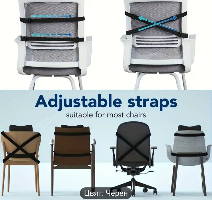 Ергономична Възглавница от мемори пяна за кола, офис и др.