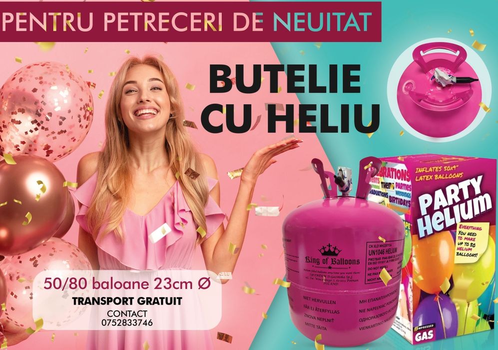 100 baloane butelie Heliu. Livrare Gratuita!
