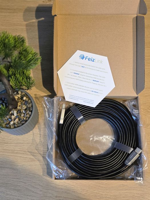 Активен оптичен HDMI кабел FeizLink 4K Ultra HD.