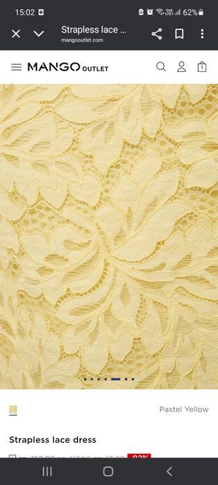 Рокля MANGO yellow pastel