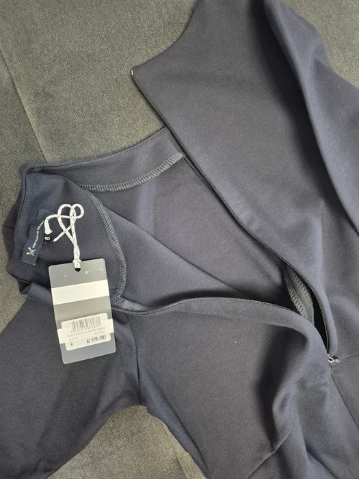 Рокля с дълъг ръкав, синя, марка CREW CLOTHING COMPANY
