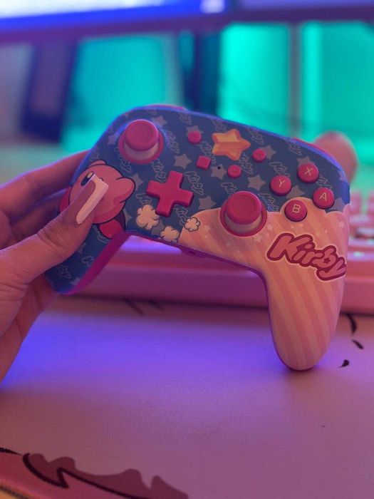 Controller cu fir PowerA Enhanced Wired Nintendo Switch Kirby Roz