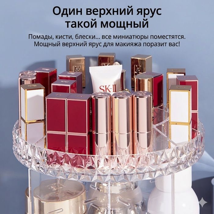 Вращающийся органайзер для косметики 360° (Акрил)