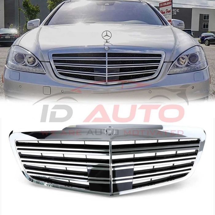 Решетка за Mercedes S-Class W221 Фейс (09–13) с бленда за Distronic