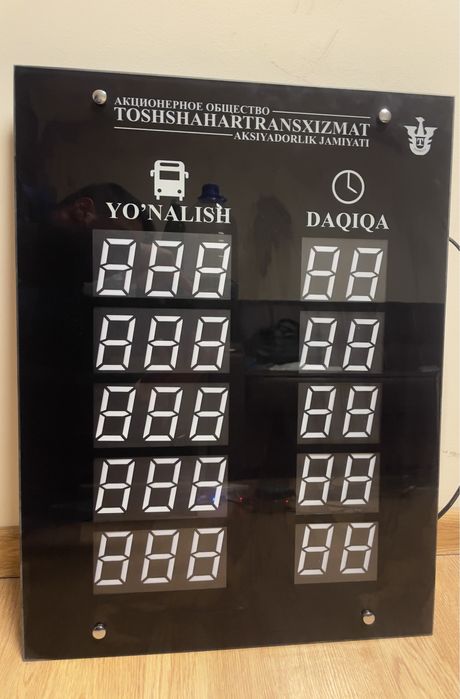 Elektron Tablo Avtobuslar bekatlar uchun