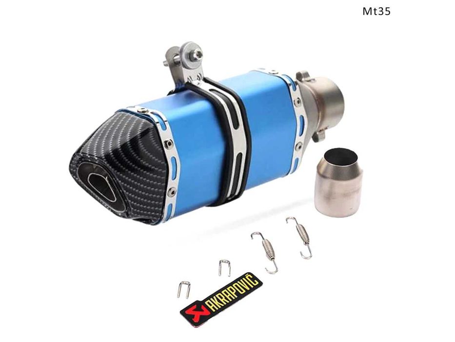 Evacuare AKRAPOVIC, toba sport pentru moto 300mm, albastru carbon