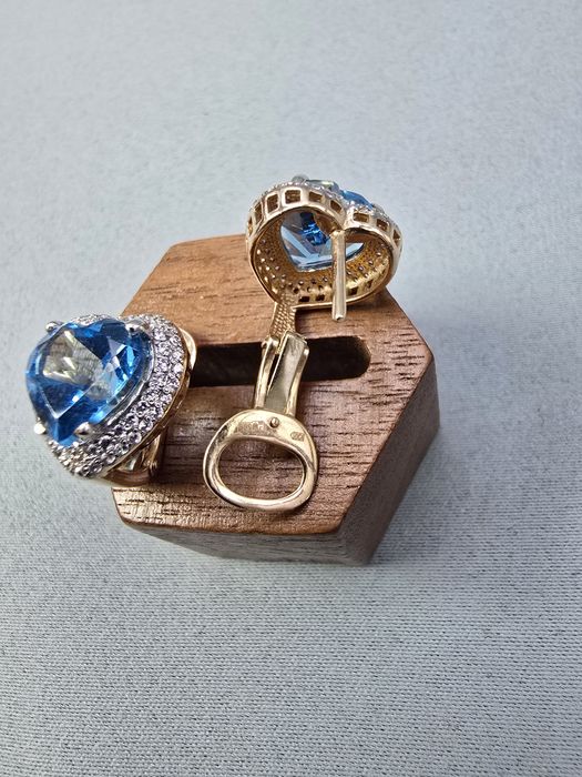 ‼️ Дамски Златни Обеци с Swiss Blue Topaz ‼️ - Заложна къща Бургас Галерия 65