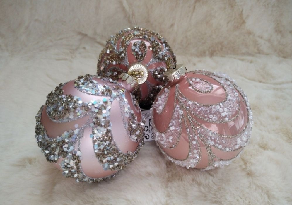 Стъклени коледни топки за елха, Коледна украса. Коледна декорация