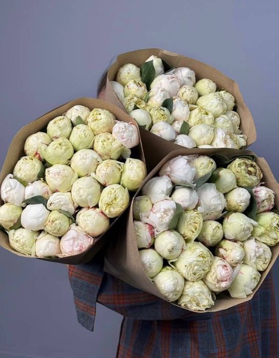 Цветы букеты пионы Розы