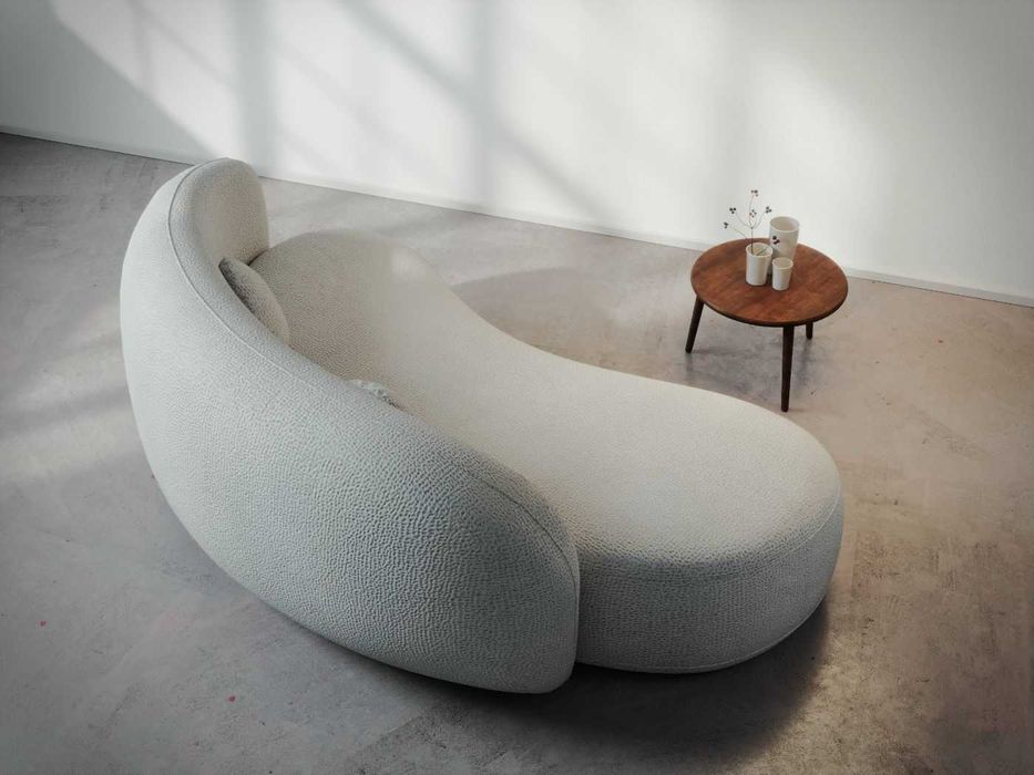 Canapea curbata Lunis crem - Transport Gratuit in 4-10 zile