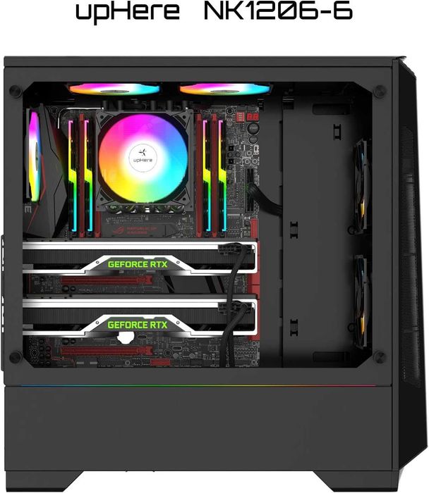 upHere Ventilator cooler PC carcasă 120 mm ARGB hub+telecomandă+6 buc