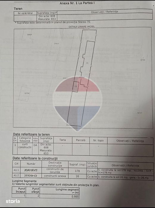 Teren/Casa cu 5 camere în zona Centrala, 653 mp curte