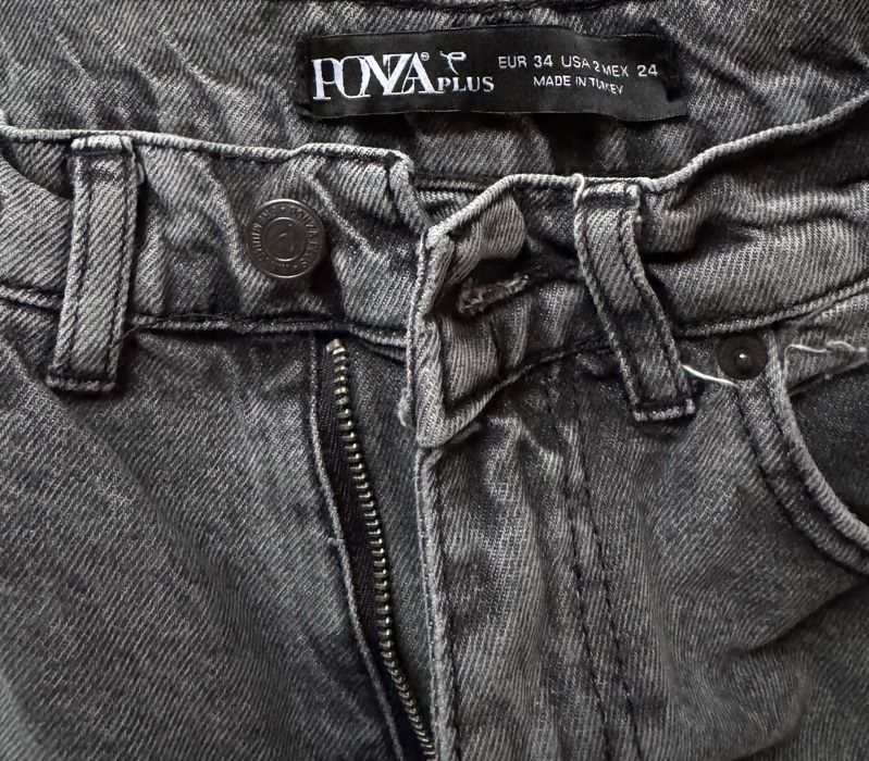 Тъмносиви широки дънки – Wide Leg с прорези