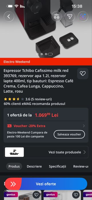 Espressor cu capsule + sistem lapte, stare foarte bună