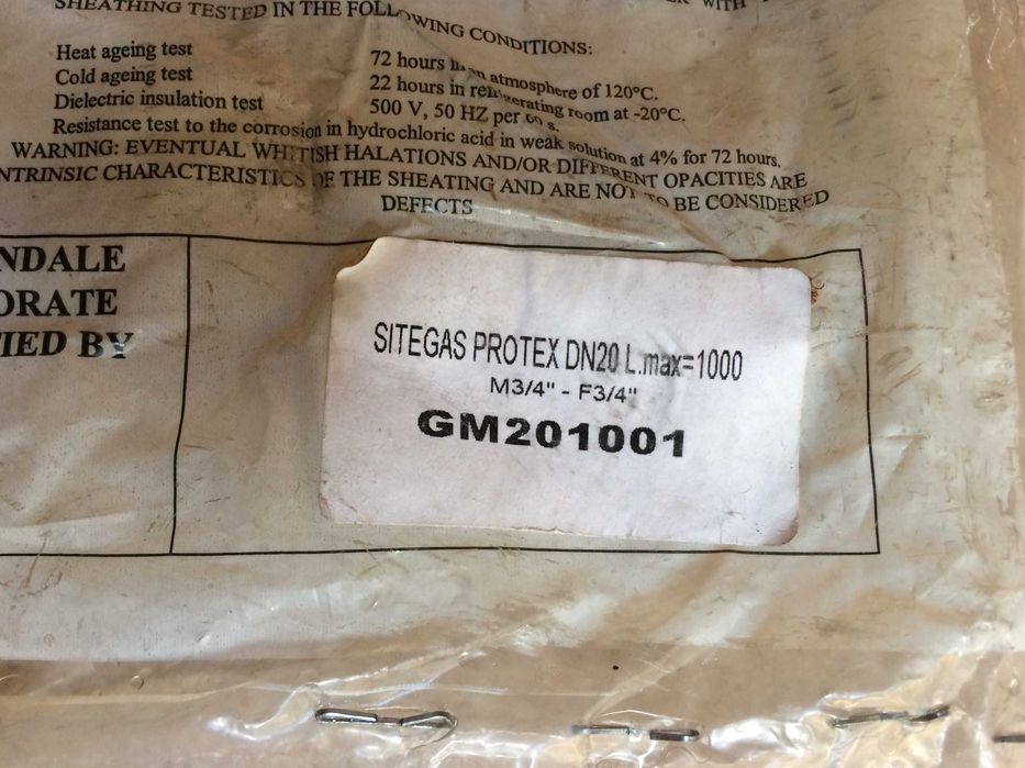 Furtun gaz flexibil inox 50 - 100 Cm, 3/4 FI - 3/4 FE - Made in Italy