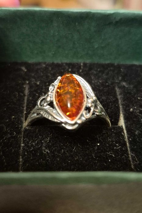 Inel argint chihlimbar, 62-63 mm circ./19,7-20,1 mm diam.