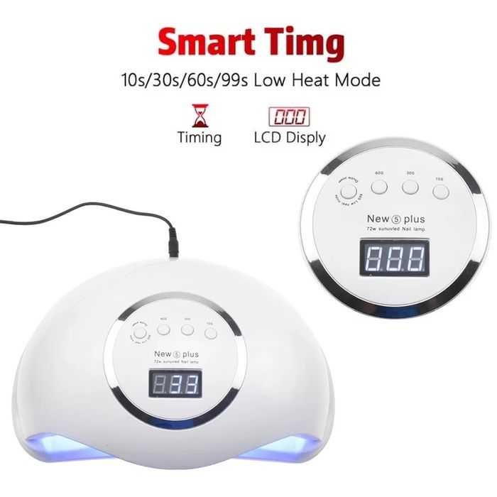 72W! Професионална смарт лампа, печка UV& LED за маникюр,педикюр,нокти