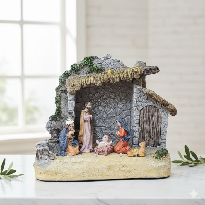 Коледна украса „Рождество Христово“ – готова настолна композиция