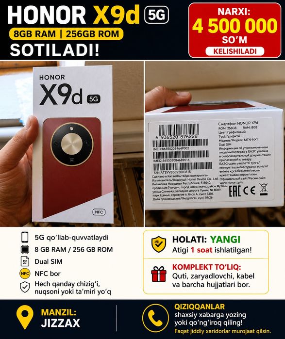 Honor x9d5G soti