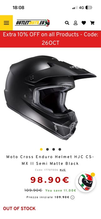 Casca enduro /motocross HJC noua
