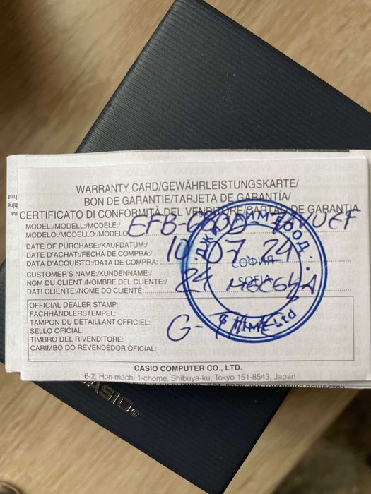 Часовник Casio Edifice EFB-680D-7AVUEF Перфектно състояние с гаранция