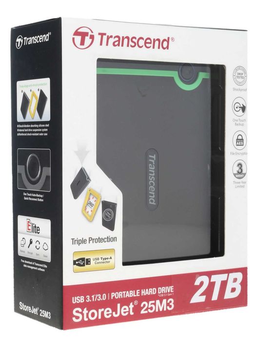 - Внешний жесткий диск 2TB Transcend StoreJet 25M3 2.5" TS2TSJ25M3S