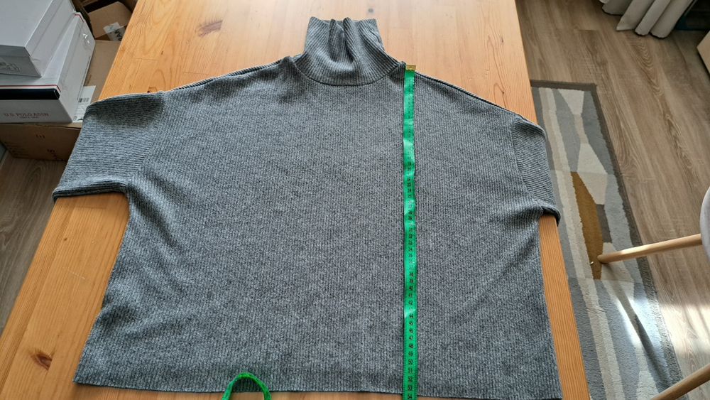 Pulover gri oversized Pull&Bear, S