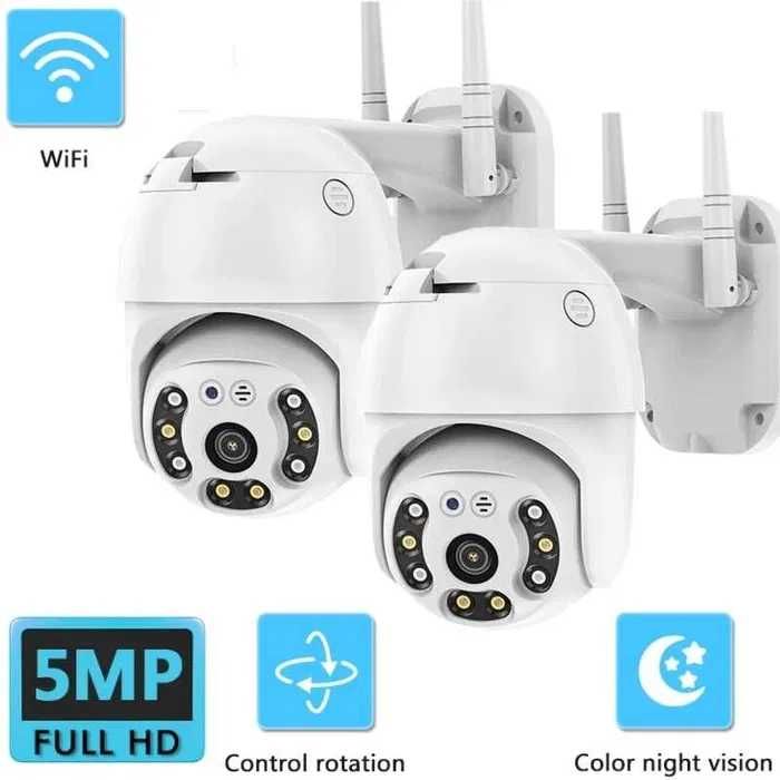 2 БРОЯ 5MP КАМЕРА БЕЗЖИЧНА ВЪРТЯЩА Wifi камера за видеонаблюдение