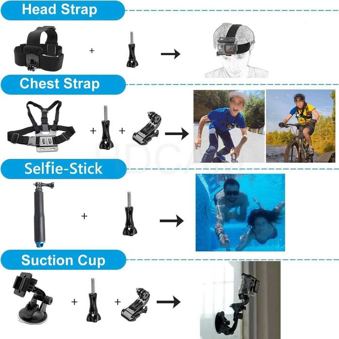 Комплект Аксесоари - DJI Osmo Action 3/4/5 Pro - GARV Multiset 15