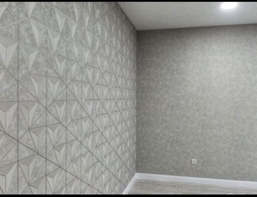 Поклейка обоев , покраска стен .