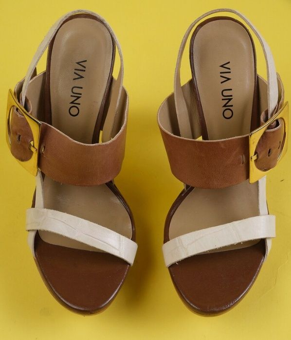 Sandale din piele naturală Via Uno, noi