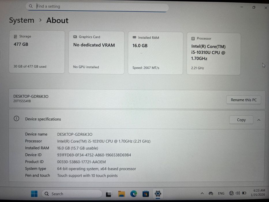 Lenovo ThnikPad Gen 1