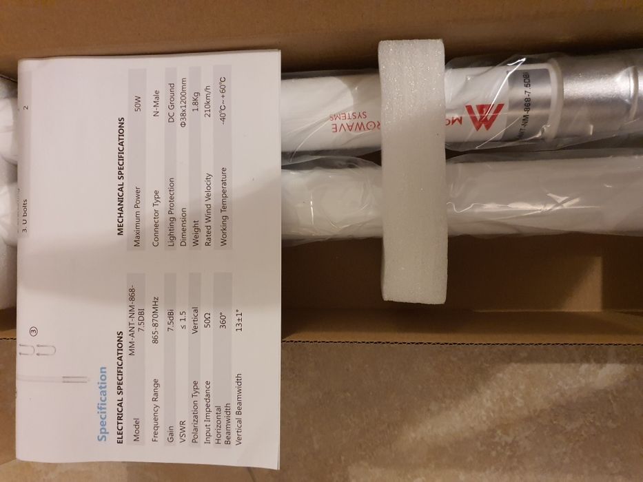 McGill 7.5 dBi Tuned Antenna (Helium, Crankk и други проекти), EU 868