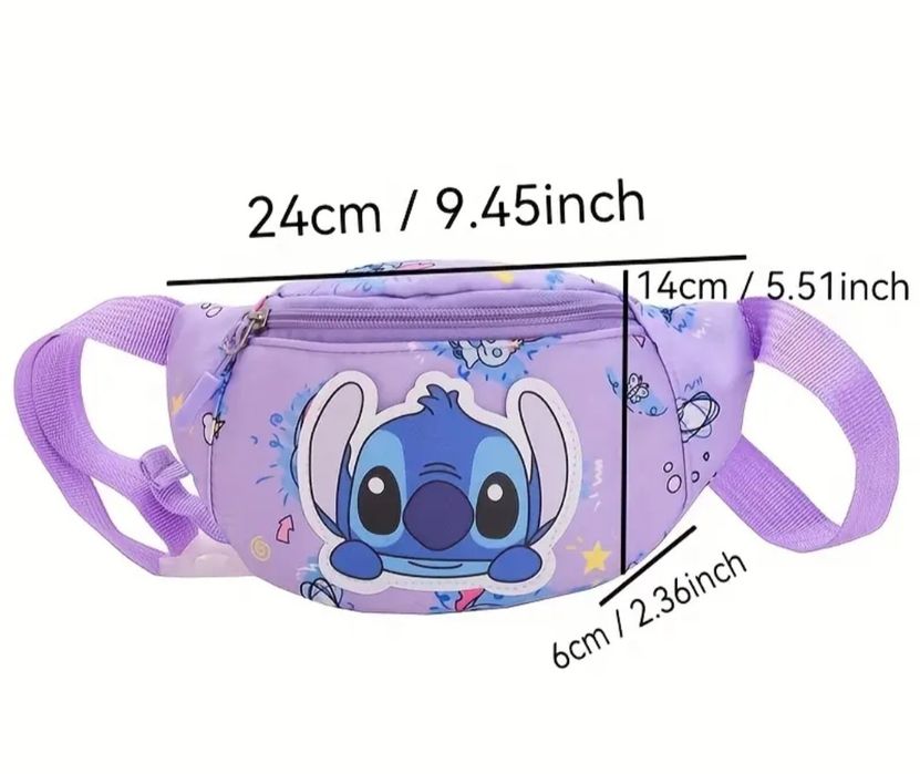 Малка чанта през рамо и портмоне за кръста Стич