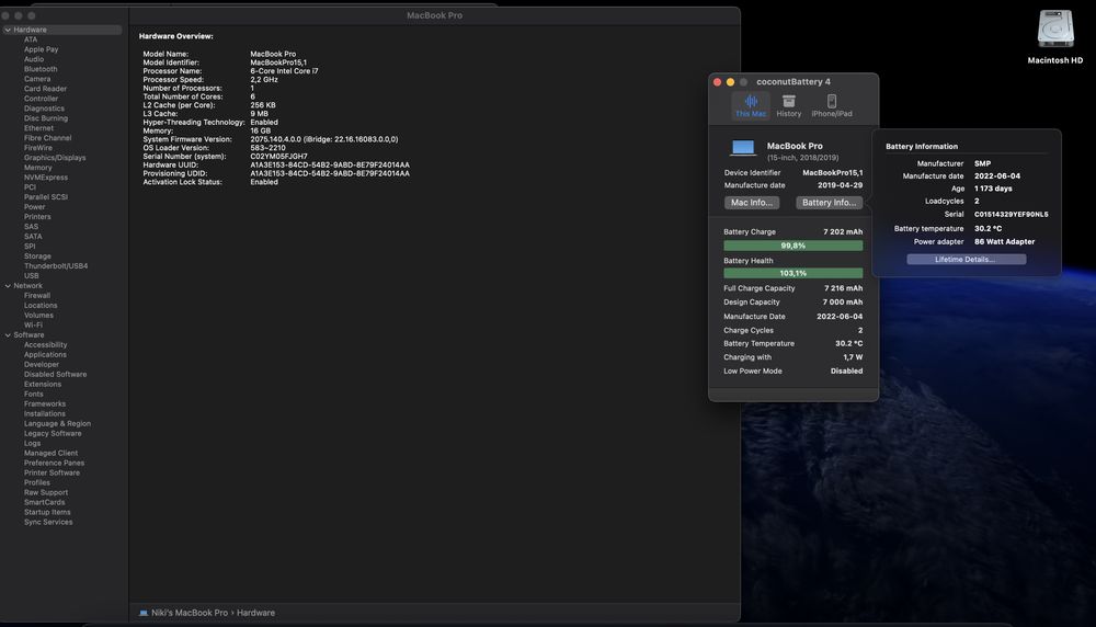 MacBook Pro 15”, 2019 | i7, 16GB RAM, 512GB SSD, нова батерия
