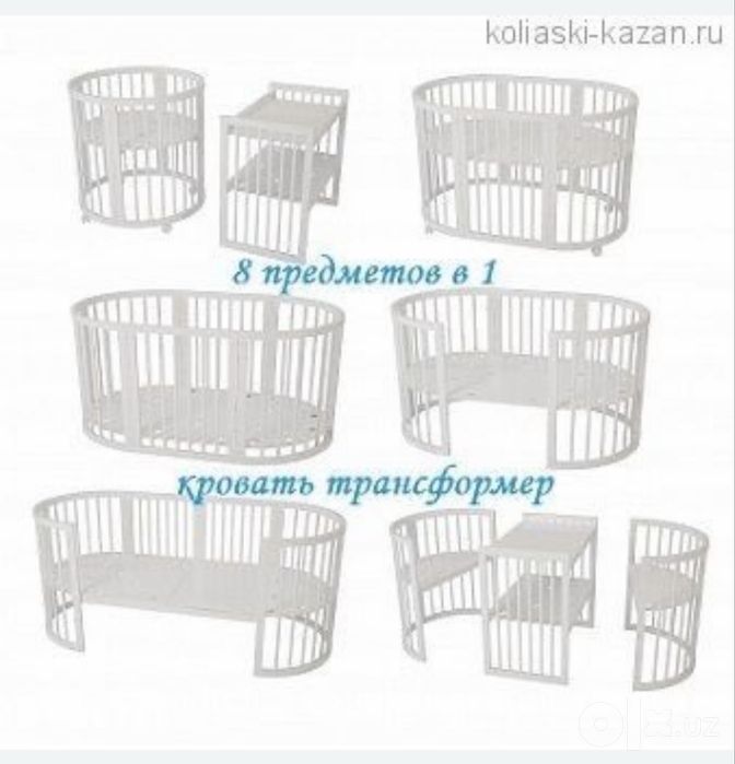 Детская кроватка-трансформер 8 в 1 с матрасом (б/у)