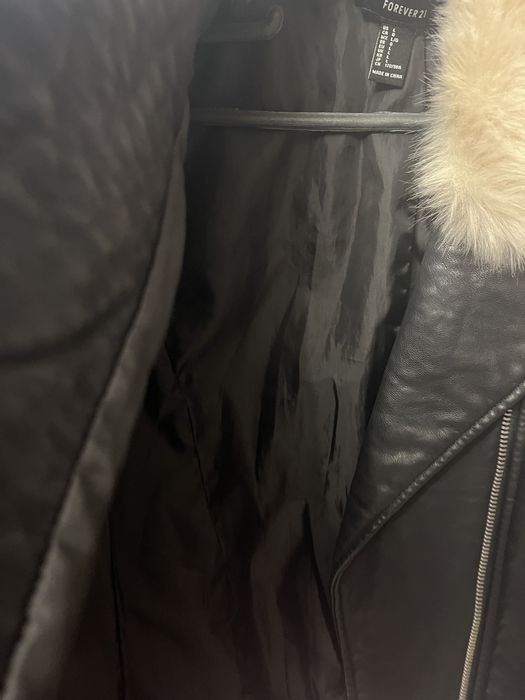 Haina piele cu guler detasabil