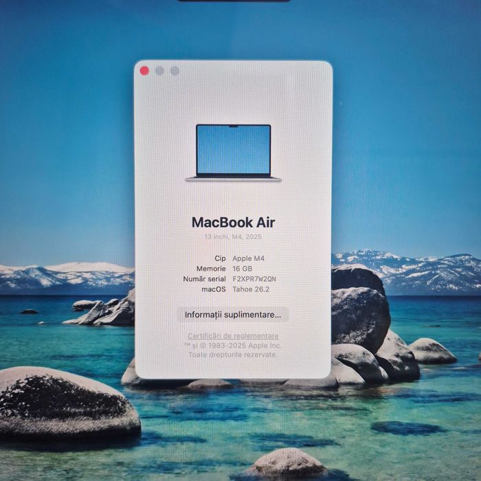 Laptop Apple MacBook Air 13" M4 16GB RAM 256GB Zeus Amanet Militari 35726