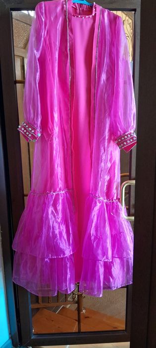 Abaya ko'ylak dvoyka matosi arganza ich ko'ylagi yumshoq malina rang