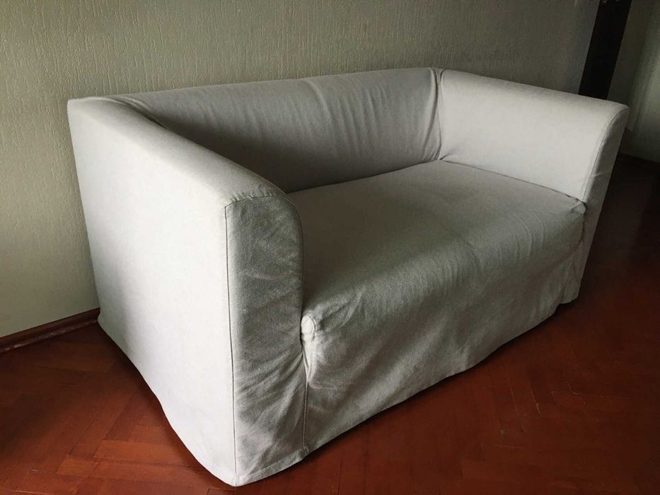 Кожен диван двойка