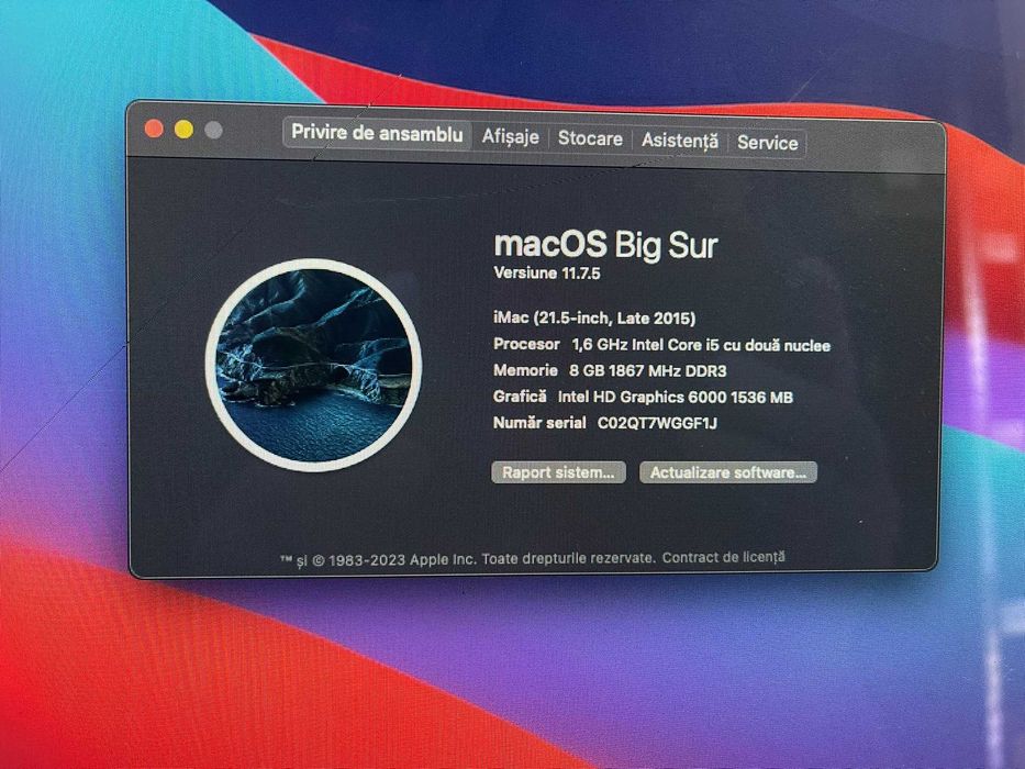 All-in-One Apple iMac 21.5" Full HD (Late 2015), Core i5-5250U, 8GB RAM, HDD 1TB, Tastatură Apple Cadou