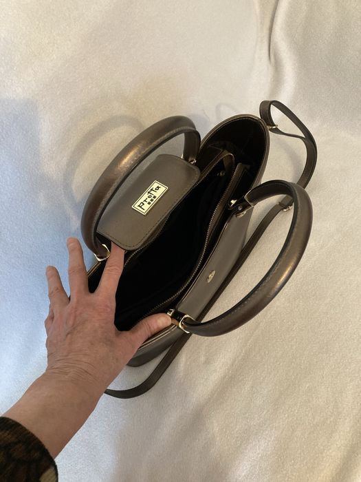 Geanta dama din piele Pretta, maro