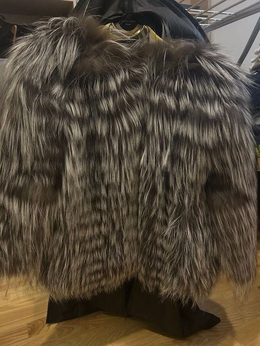 Haina de blana naturala vulpe argintie