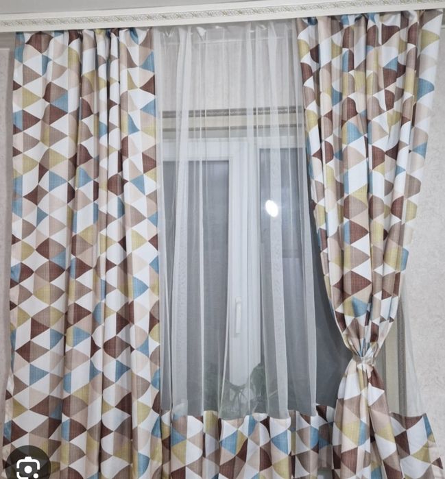 Шторы с тюль на кухню цена 4500тг