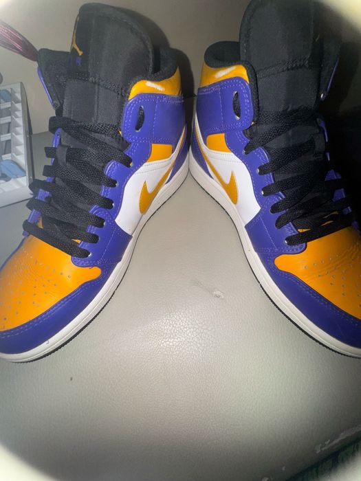 Jordan 1 Mid Lakers , 42.5
