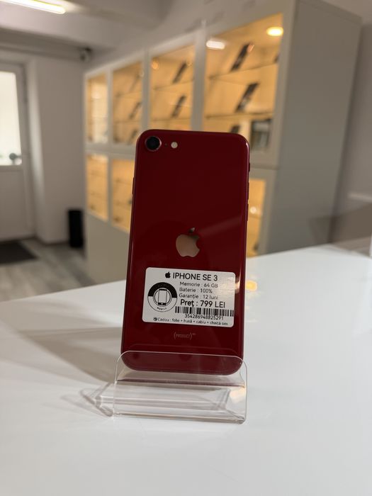 iPhone SE 3 ( 2002 ) 64 GB , 100% , Garantie 12 luni + cadou