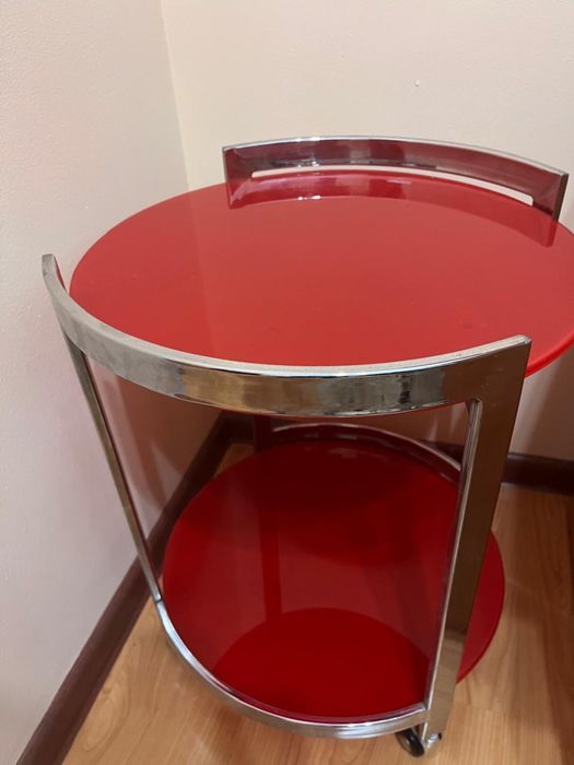 Сервировочный столик на колесах/барный столик стеклянный