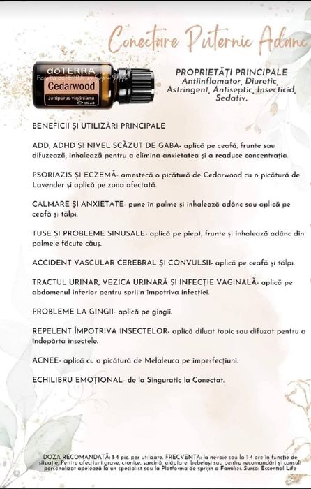 Ulei esential Doterra Cedawood 15ml