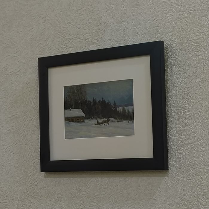 Картина маслом, Зима (багет) 32х26 Rasim